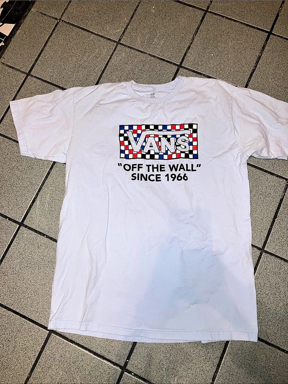 Vans Off The Wall Since 1966 Checkerboard Graphic T-Shirt Large
